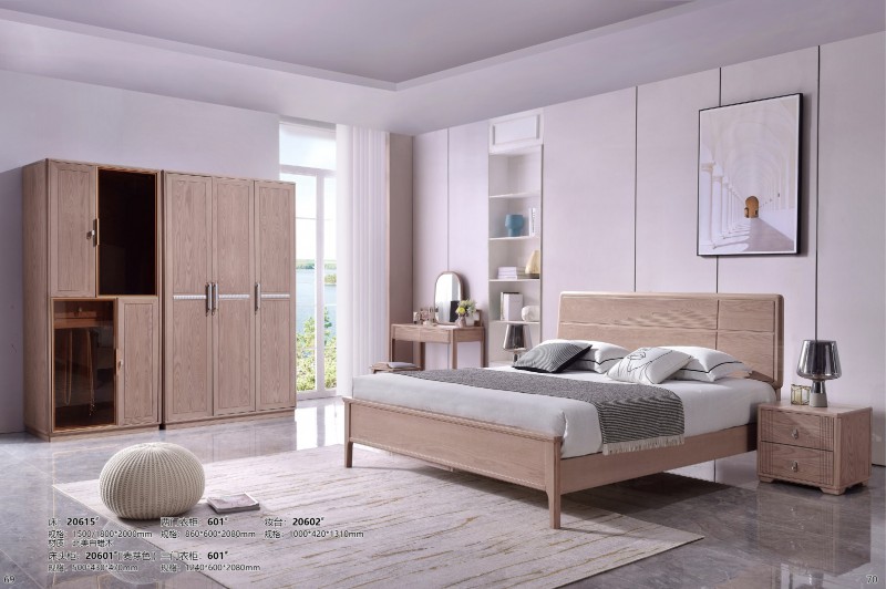 床20615#、床頭柜20601#、兩門衣柜601#、三門衣柜601#、妝臺(tái)20602#