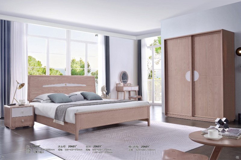 床20609#、床頭柜20601#、妝臺20601#、移門衣柜20601#