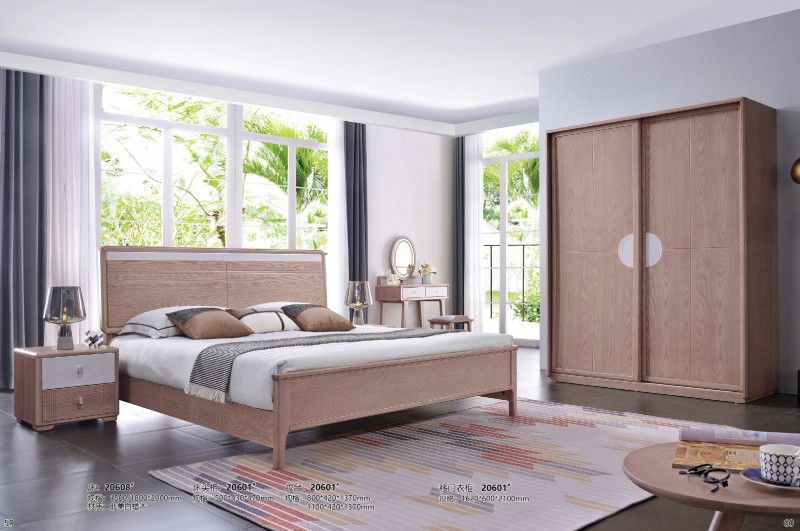 床20608#、床頭柜20601#、妝臺20601#、移門衣柜20601#