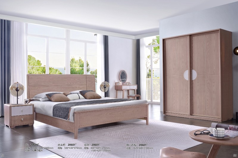 床20606#、床頭柜20601#、妝臺20601#、移門衣柜20601#