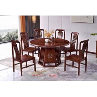 長(zhǎng)城新中式烏金木餐桌W-1020#、餐椅W0013#