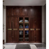 昌龍禾運新中式烏金木定制衣柜