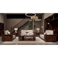 昌龍禾運新中式烏金木1-2012#沙發(fā)（皮）