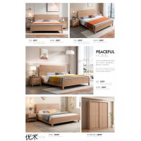 侘寂風格家具，南康白蠟木家具，優(yōu)術奶油侘寂風白蠟木套房，江西優(yōu)邦家具廠家