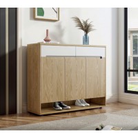 朗朝現代極簡白蠟木L2852#三門鞋柜