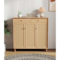 朗朝現代極簡白蠟木L2853#三門鞋柜