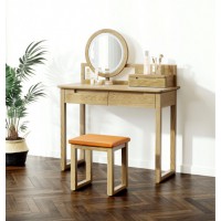 朗朝現代極簡白蠟木L2692#梳妝臺、L2691#妝凳