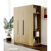 朗朝現代極簡白蠟木L2683#三門開門衣柜