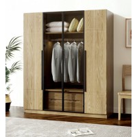 朗朝現代極簡白蠟木L2684#四門開門衣柜