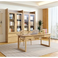 朗朝現代極簡白蠟木L2831#書桌、L2831#書柜、L2910#圍椅