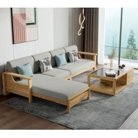 朗朝現代極簡白蠟木L2807#座架轉角沙發