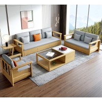 朗朝現(xiàn)代極簡(jiǎn)白蠟?zāi)綥2806#高箱沙發(fā)