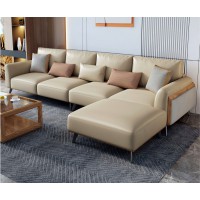 朗朝現(xiàn)代極簡(jiǎn)白蠟?zāi)綥2813#轉(zhuǎn)角沙發(fā)