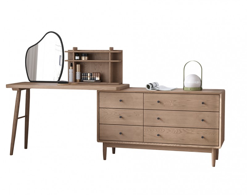 歌樂美北歐復(fù)古白蠟?zāi)維1052#妝臺(tái)+斗柜