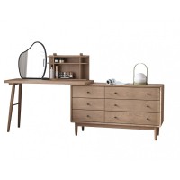 歌樂美北歐復古白蠟木S1052#妝臺+斗柜