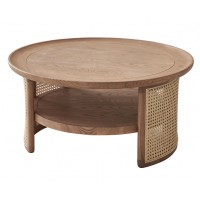 歌樂美北歐復古白蠟木S2020#藤藝圓幾