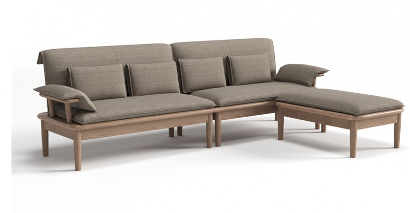 歌樂美北歐復古白蠟木S2086#沙發