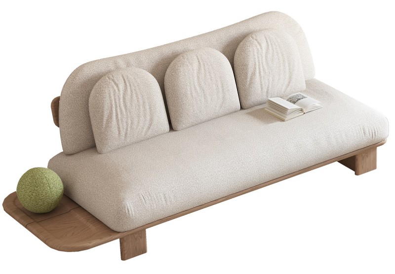 歌樂美北歐復古白蠟木S2085#三人位沙發