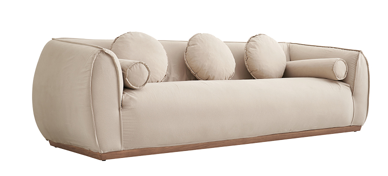 歌樂(lè)美北歐復(fù)古白蠟?zāi)維2066#三人位沙發(fā)