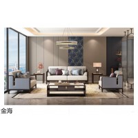 云端輕奢新中式黑胡桃家具，南康新中式實木家具，江西輕奢新中式套房，金海家具廠家