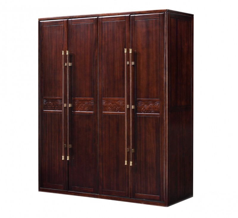 百福源康新中式烏金檀木四門衣柜9201#
