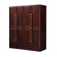 百福源康新中式烏金檀木四門衣柜9201#