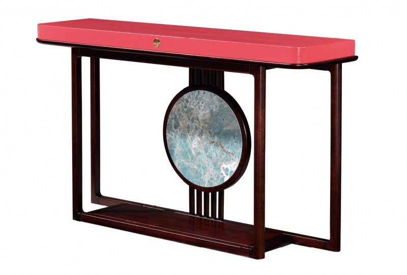 百福源康新中式烏金檀木玄關9610#