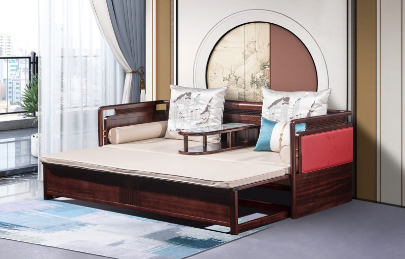 百福源康新中式烏金檀木羅漢床9606#