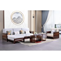 百福源康新中式烏金檀木轉角沙發9305#普通常規