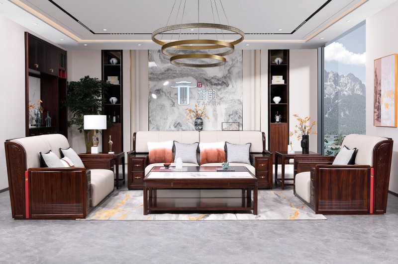 百福源康新中式烏金檀木沙發9302#