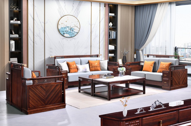 百福源康新中式烏金檀木沙發(fā)9301#大官帽常規(guī)