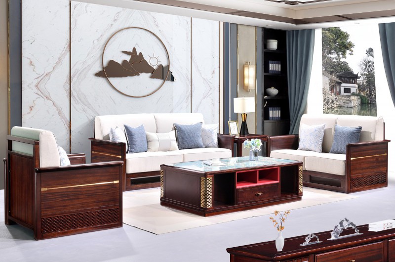 百福源康新中式烏金檀木沙發9305#普通常規