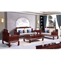 百福源康新中式烏金檀木沙發9320#官帽