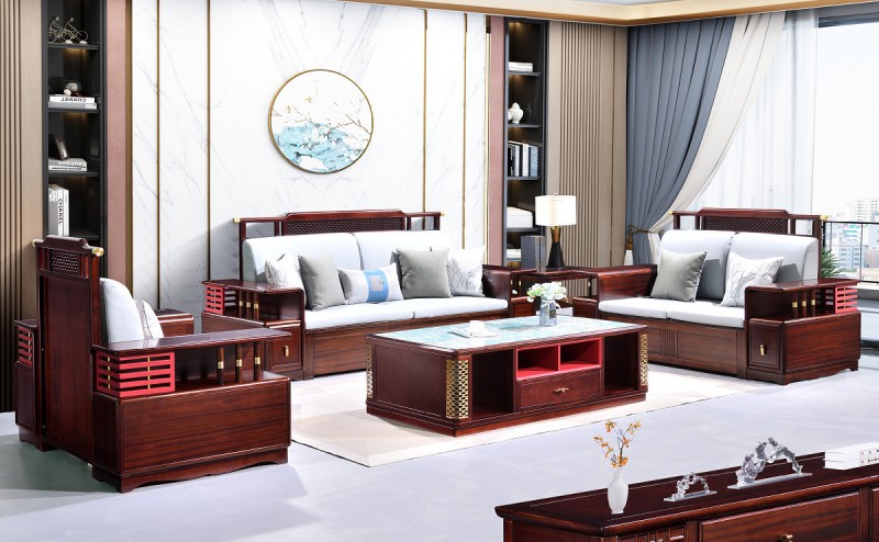 百福源康新中式烏金檀木沙發9322#