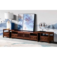 虔南世家天子系列南美黑檀新中式家具：Z139#電視柜、Z139-3#伸縮柜