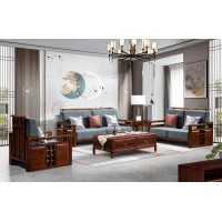 虔南世家天子系列南美黑檀新中式家具：Z130#沙發（1+2+3）