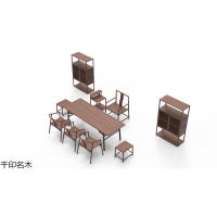 千印名木北美黑胡桃木家具,江西南康茶空間,別墅,民宿,書房,辦公室家具工程定制廠家