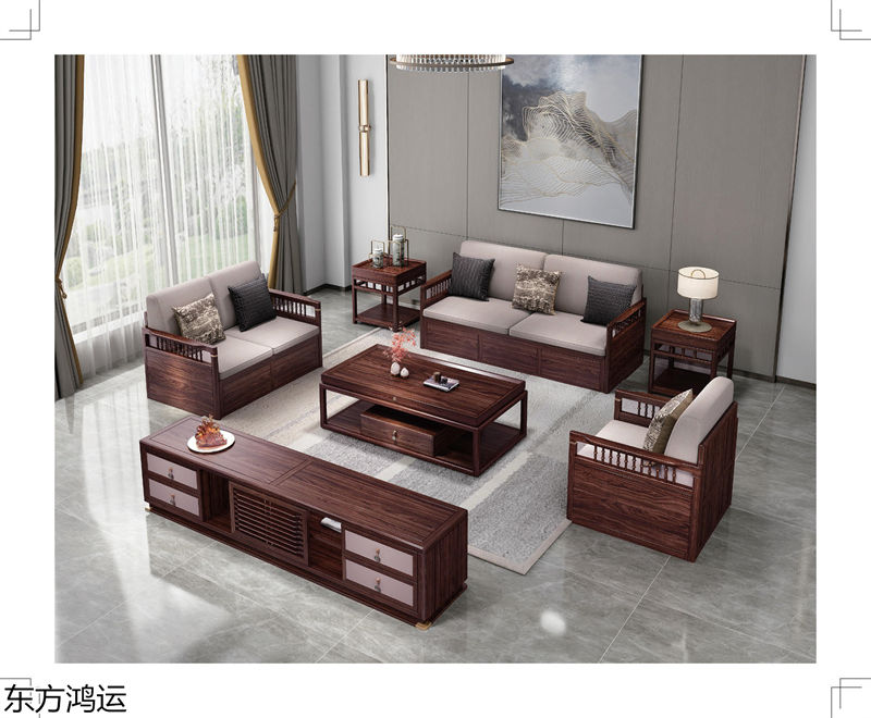 盧西彼海·東方鴻運 國潮新中式黑檀烏金木家具