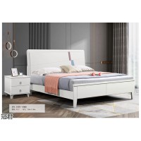 工程單實木床，南康實木床，江西輕奢、小美、壓紋、白油、深色實木床，冠君家具生產廠家