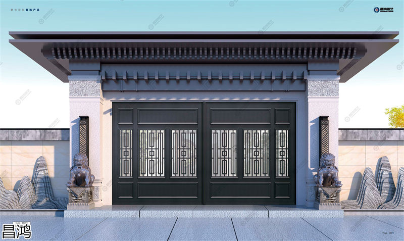 昌鴻鋁藝別墅庭院大門、陽臺護欄、鋅鋼欄桿、樓梯扶手