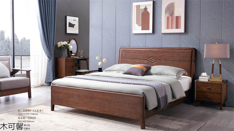 木可馨現代輕奢風格北美白蠟木套房家具