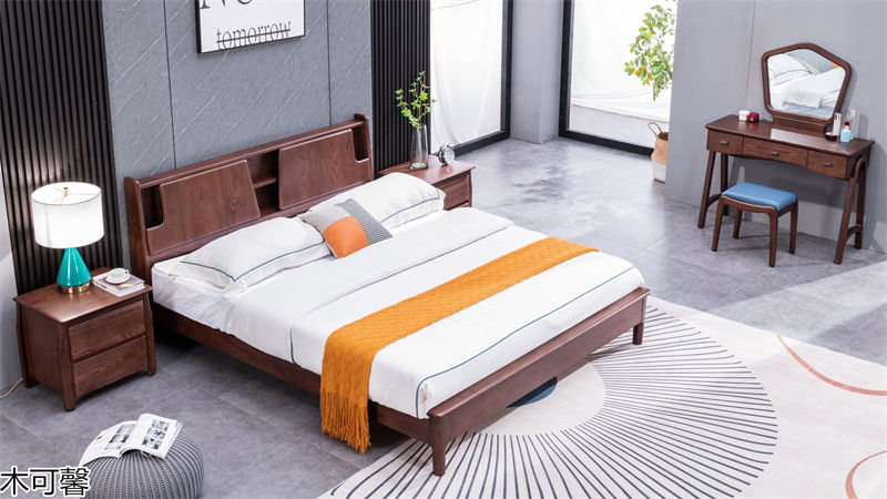 木可馨現代輕奢風格北美白蠟木套房家具