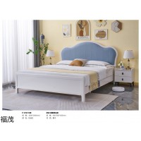 時尚輕奢風格家具，南康實木床，靜音床，白油床，輕奢實木床，江西福茂家具生產廠家