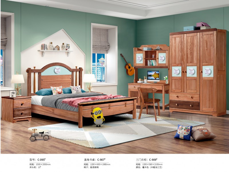 金絲檀木青少年兒童床C-095#