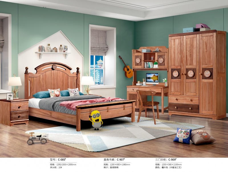 金絲檀木青少年兒童床C-085#