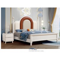 嘻哈年華奶油風青少年兒童床2306#（咖白軟包）