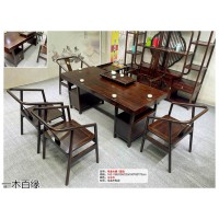 一木百緣實木茶臺博古架，南康金絲檀木、沙比利茶臺，江西胡桃木、奧坎實木大板廠家