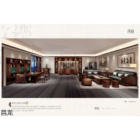 昌龍禾運國潮新中式烏金木家具，新中式烏金木全屋定制廠家，研山茗茶空間家具招商