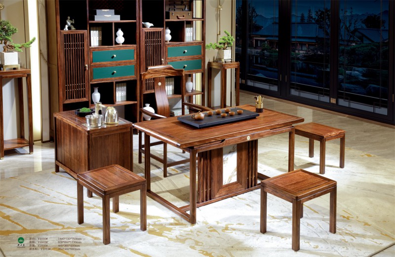 茶臺(tái)Y1010#、茶椅Y2003#、茶凳Y2008#、茶水柜Y1012#