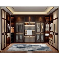 昌龍禾運新中式烏金木定制衣帽間#